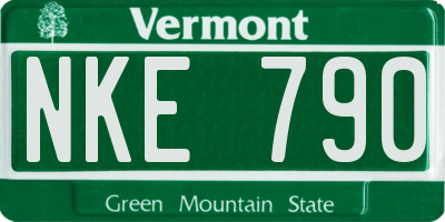 VT license plate NKE790