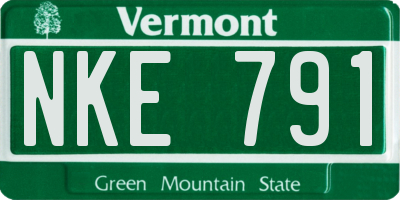 VT license plate NKE791