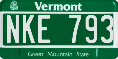 VT license plate NKE793