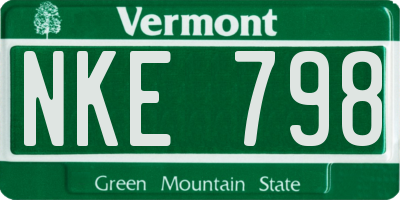 VT license plate NKE798