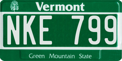 VT license plate NKE799