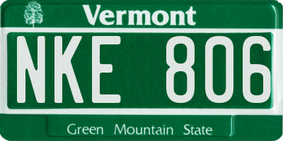 VT license plate NKE806