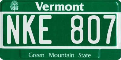 VT license plate NKE807