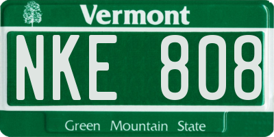 VT license plate NKE808
