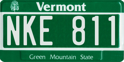 VT license plate NKE811