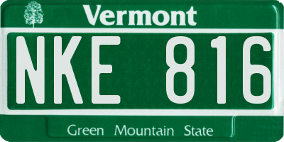 VT license plate NKE816