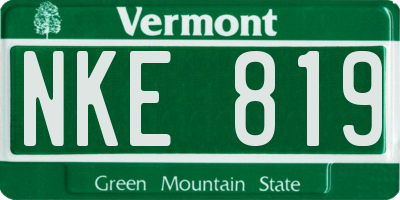 VT license plate NKE819