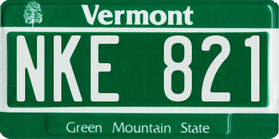 VT license plate NKE821