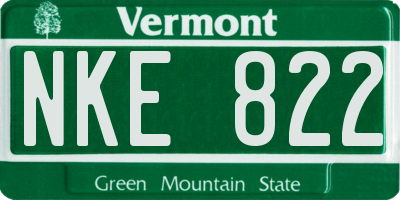VT license plate NKE822