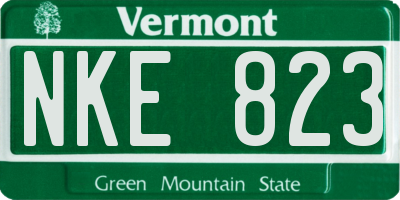 VT license plate NKE823
