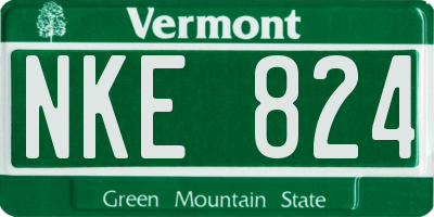 VT license plate NKE824