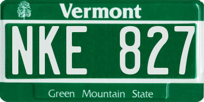 VT license plate NKE827