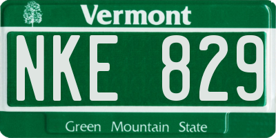 VT license plate NKE829