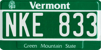 VT license plate NKE833