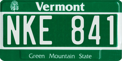 VT license plate NKE841