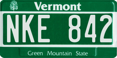 VT license plate NKE842