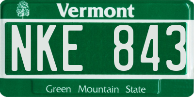VT license plate NKE843