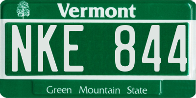 VT license plate NKE844