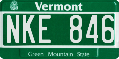 VT license plate NKE846