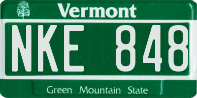 VT license plate NKE848