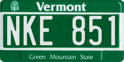 VT license plate NKE851