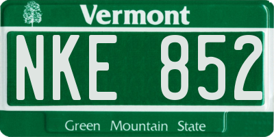 VT license plate NKE852