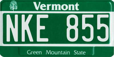 VT license plate NKE855