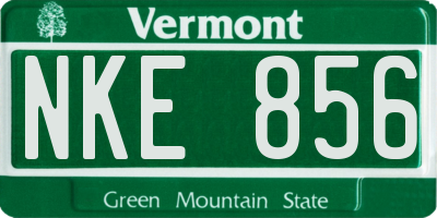 VT license plate NKE856