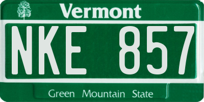 VT license plate NKE857