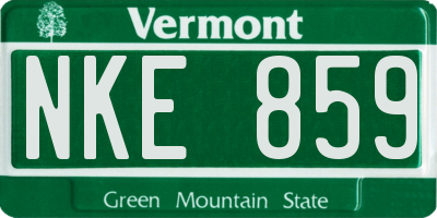 VT license plate NKE859