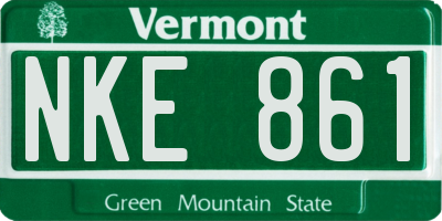 VT license plate NKE861