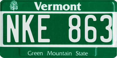 VT license plate NKE863