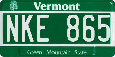 VT license plate NKE865