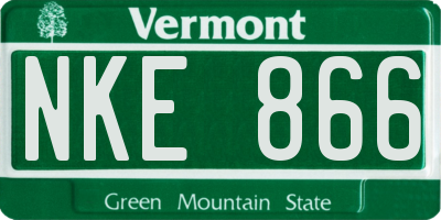 VT license plate NKE866