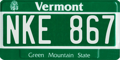 VT license plate NKE867