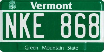VT license plate NKE868