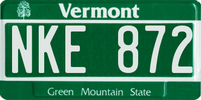 VT license plate NKE872
