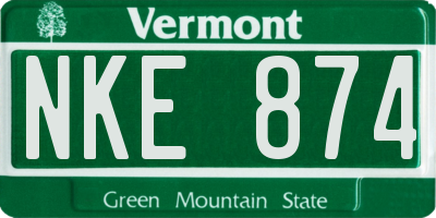 VT license plate NKE874