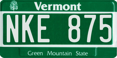 VT license plate NKE875