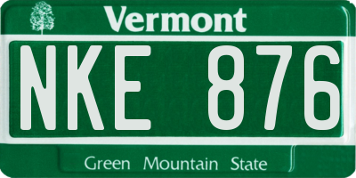 VT license plate NKE876