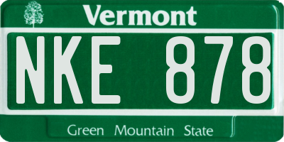 VT license plate NKE878