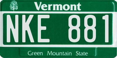 VT license plate NKE881