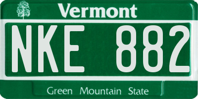 VT license plate NKE882