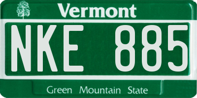 VT license plate NKE885