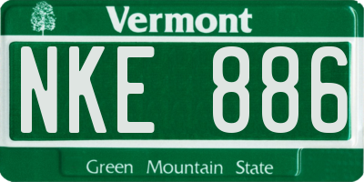 VT license plate NKE886