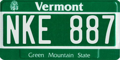 VT license plate NKE887