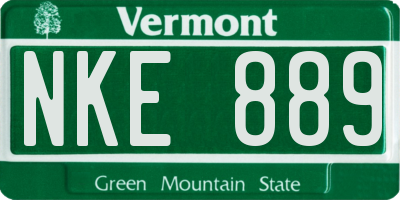 VT license plate NKE889