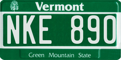 VT license plate NKE890