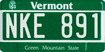 VT license plate NKE891