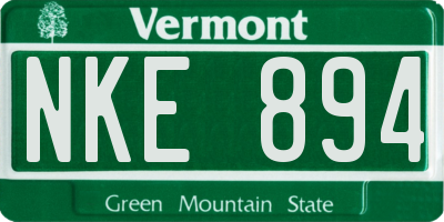 VT license plate NKE894